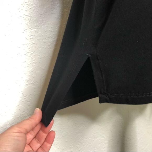 Eileen Fisher black long sleeve side slit hem tunic dress size Extra Small XS - Picture 4 of 11